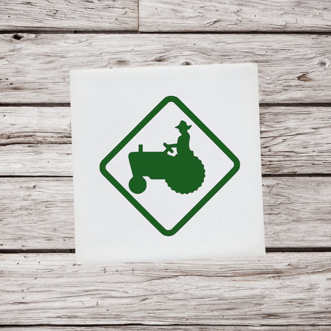 Tractor Crossing Sign Decal Tractor Decal Sign Decal Warning Sign Decal