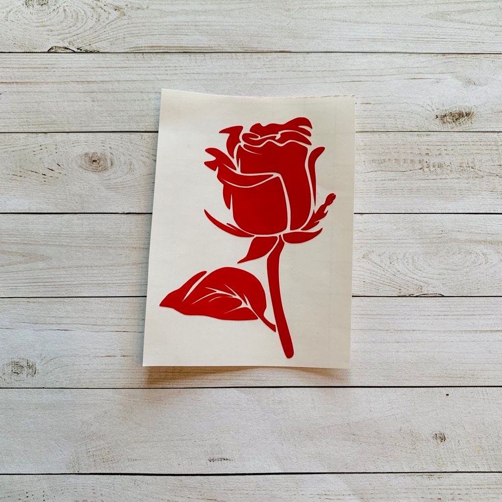 Rose Decal Rose Sticker Rose Vinyl Decal Flower Decal Etsy