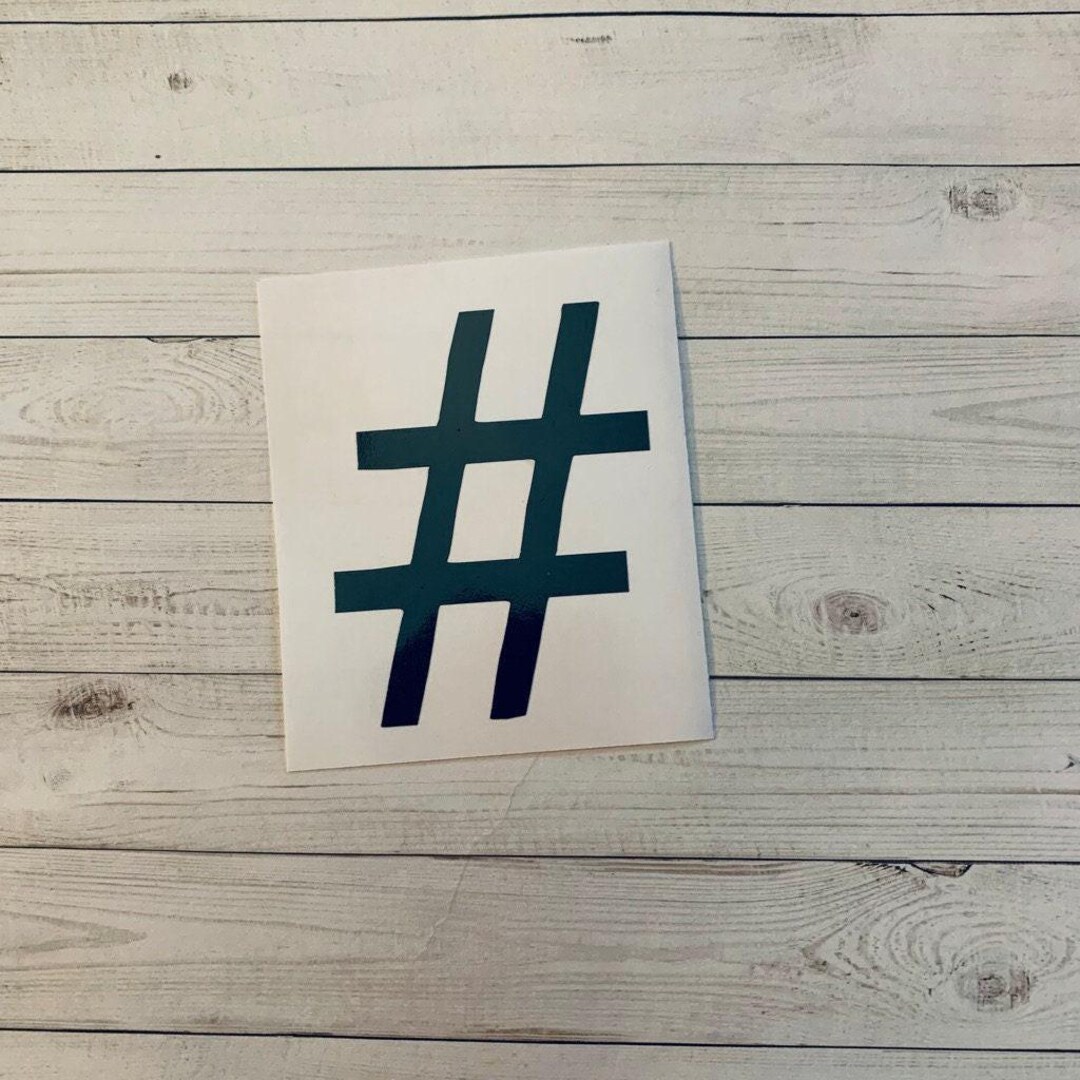 Hash Symbol Sticker Hash Tag Decal | Hash Tag Sticker | Hash Tag Vinyl Decal | Hash Tag ...