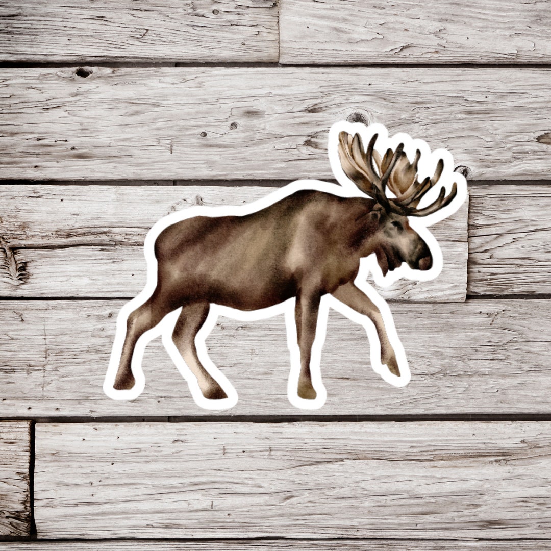 Moose Sticker, Animal Sticker, Waterproof Sticker, Nature Sticker ...