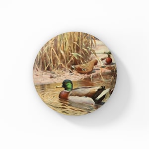 Mallard Duck Pin, Mallard Pin Back Button, Duck Pin, Bird Pin, Vintage Mallard Pin, Mallard Pin, Mallard Magnet, Mallard Keychain