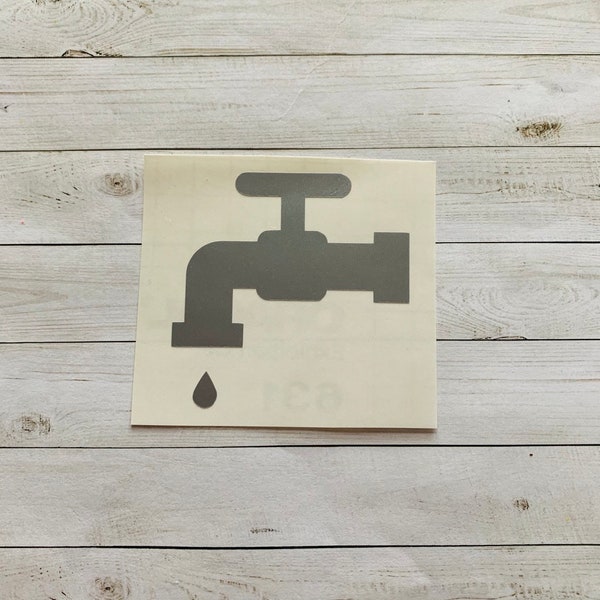 Water Spigot Decal | Water Faucet Decal | Hose Decal | Hose Bib Decal | House Decal | Home Decal | Water Decal | Drip Decal | Summer Decal