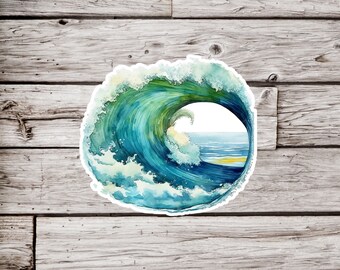 Wave Sticker, Ocean Wave Sticker, Ocean Sticker, Surf Sticker, Waterproof Sticker, Beach Sticker, Water Sticker, Swell Sticker