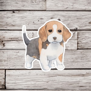 Beagle Sticker, Beagle Puppy Sticker, Dog Sticker, Pet Sticker, Animal Sticker, Watercolor Beagle Sticker, Beagle Gift