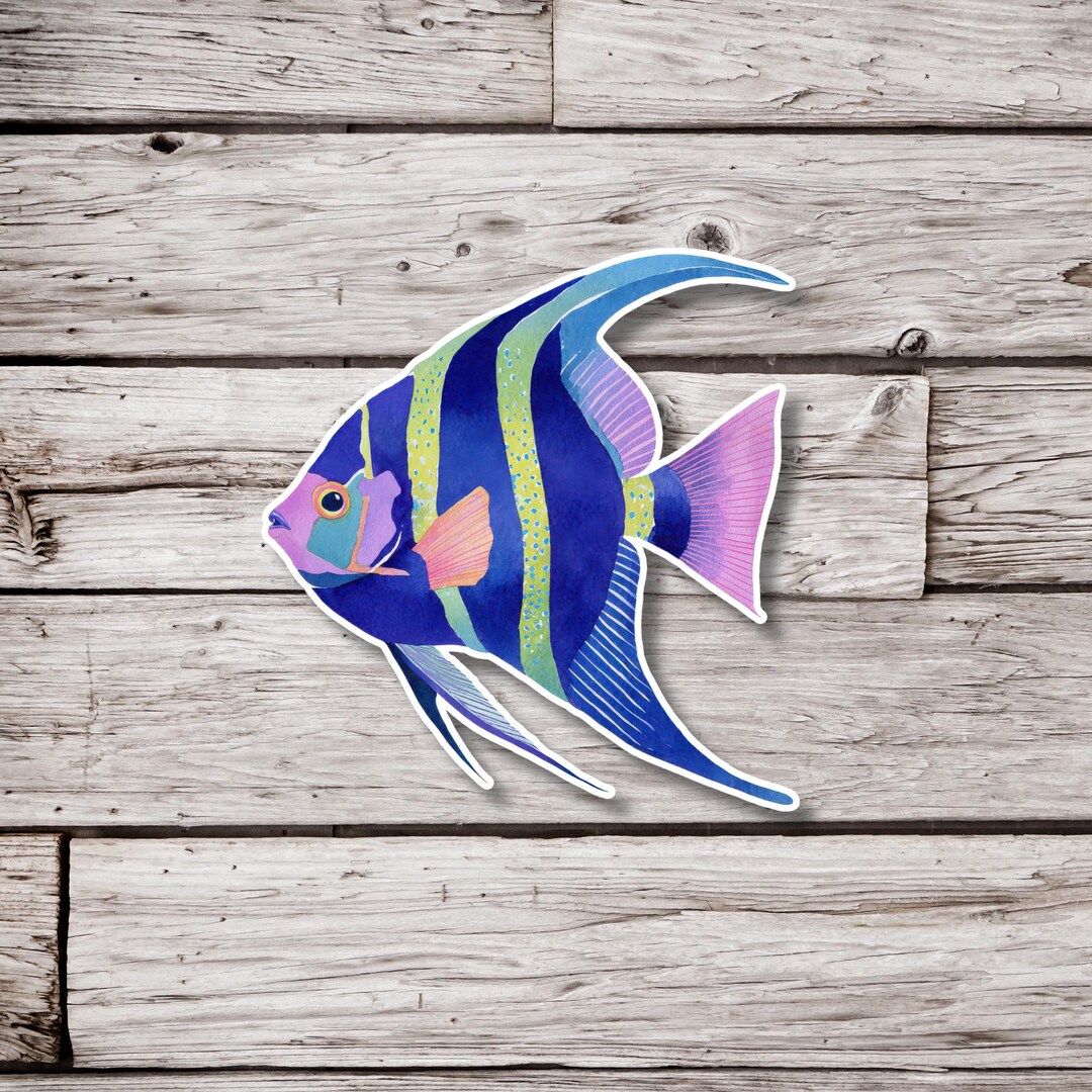 Angelfish Sticker, Tropical Fish Sticker, Aquarium Fish Sticker, Ocean ...
