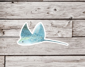Stingray Sticker, Watercolor Stingray Sticker, Ocean Sticker, Waterproof Sticker, Manta Ray Sticker, Beach Sticker, Wildlife Sticker