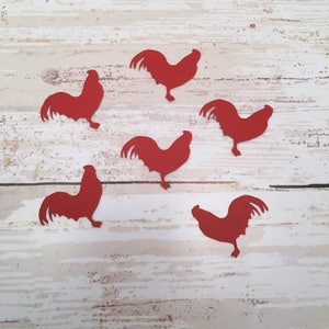 Rooster Confetti | Rooster Cut Out | Rooster Decoration | Chicken Confetti | Farm Confetti | Farm Animal Confetti | Farm Decoration | Bird