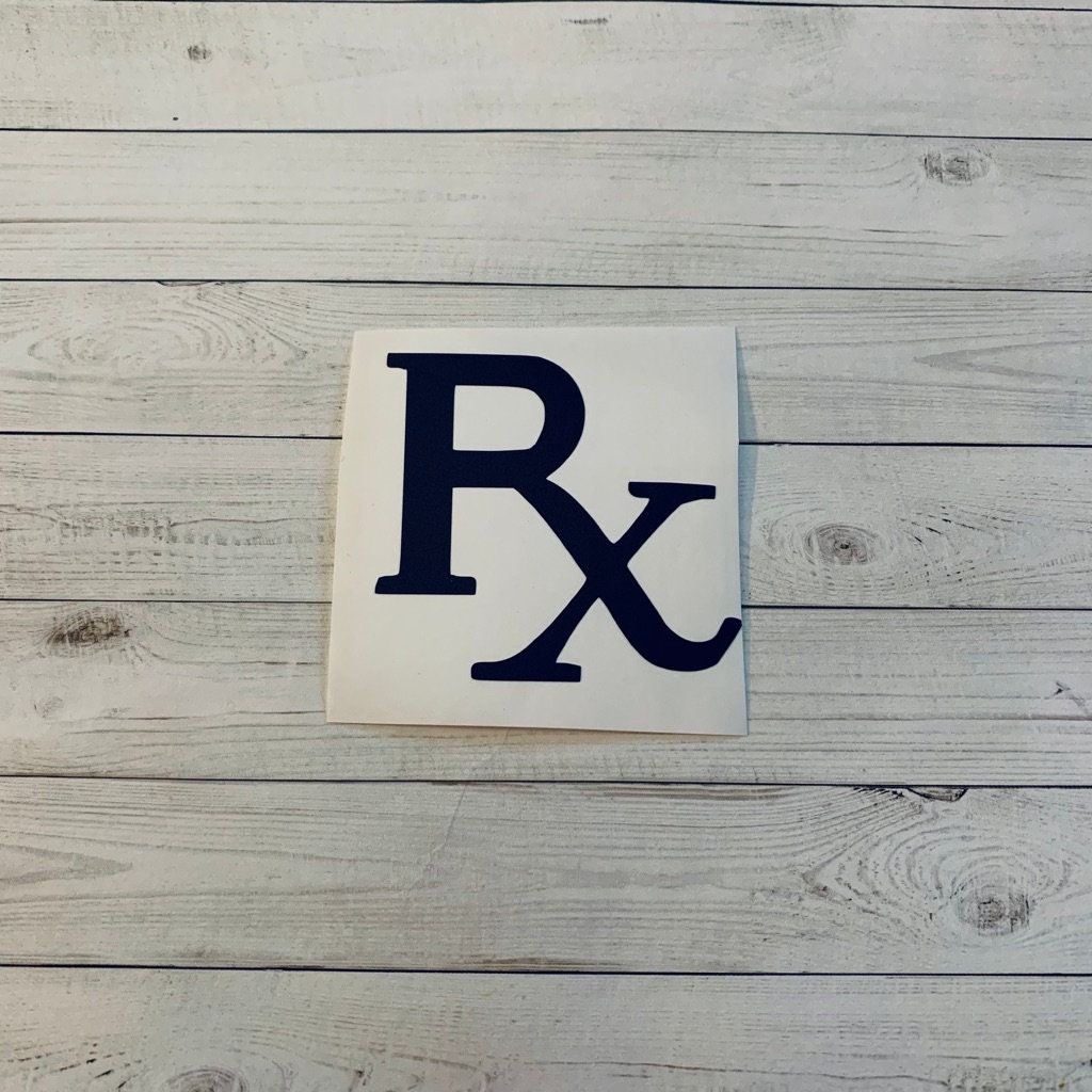 RX Decal Rx Vinyl Decal RX Sticker Medicine Decal | Etsy