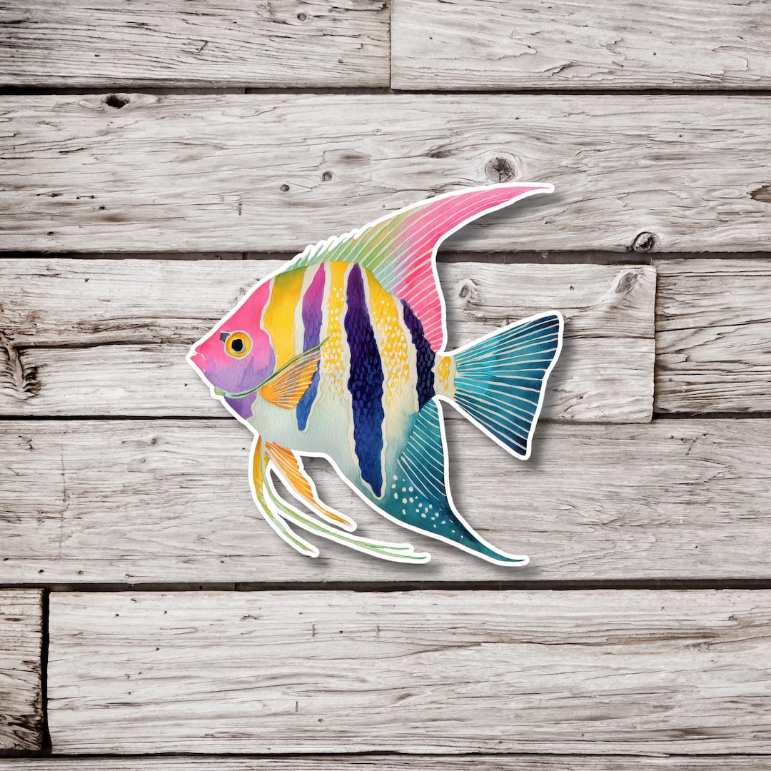 Angelfish Sticker, Tropical Fish Sticker, Aquarium Fish Sticker, Ocean ...