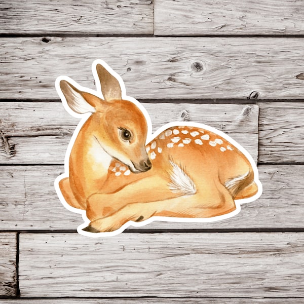 Fawn Sticker or Magnet, Fawn Sticker, Deer Sticker, Animal Sticker, Waterproof Sticker, Deer Magnet, Fawn Magnet