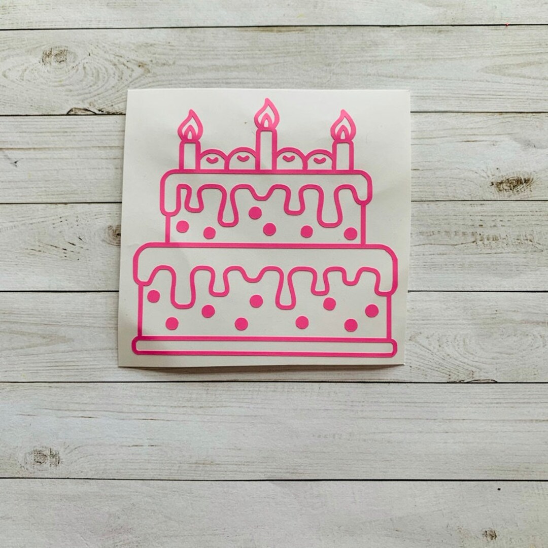 Birthday Cake Decal Birthday Decal Birthday Sticker Birthday Party