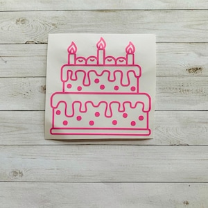 Birthday Cake Decal | Birthday Decal | Birthday Sticker | Birthday Party Decal | Cake Decal | Cake Sticker | Dessert Decal | Dessert Sticker