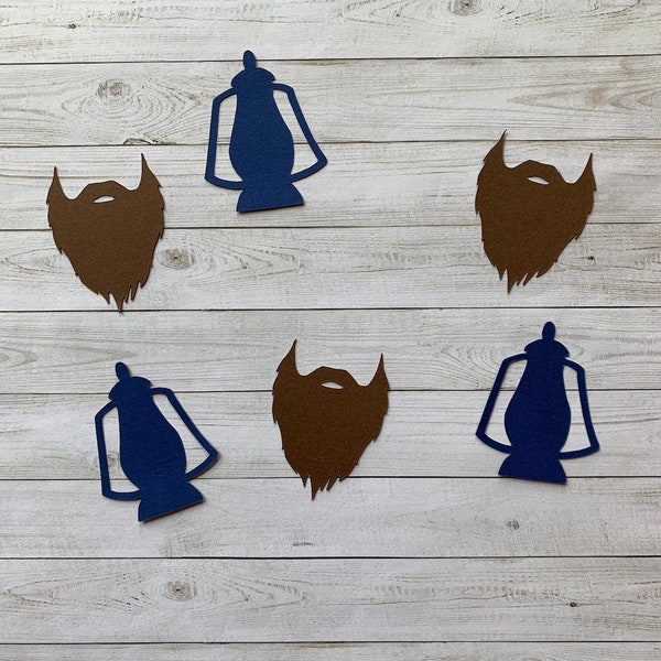 Beard & Lantern Confetti Set | Beard Confetti | Beard Cut Out | Lantern Confetti | Rail Road Lantern Confetti | Woodland Confetti | Rustic