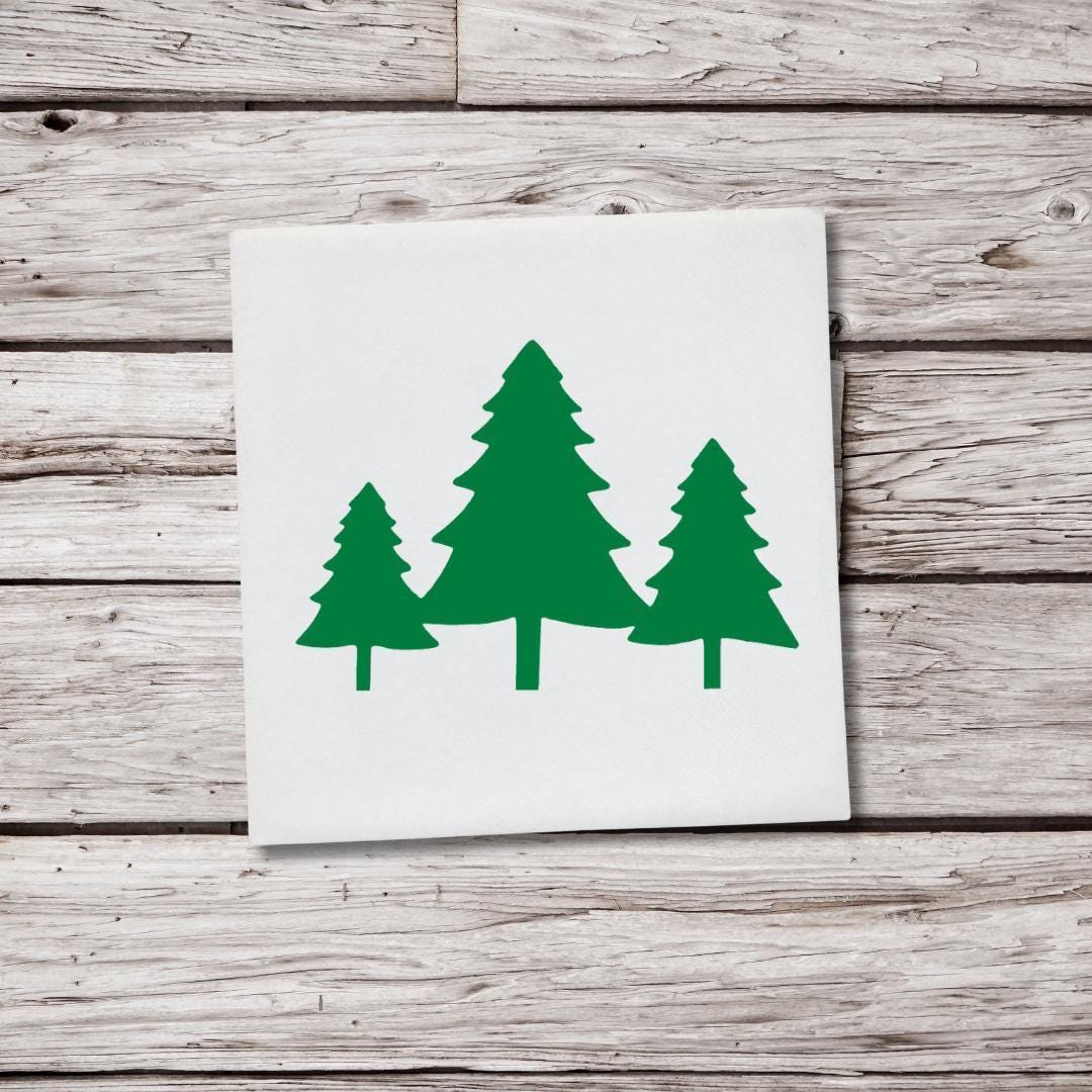 Tree Road Sign Sticker Forest Tree Decal, Pine Tree Sticker Set, Outdoor Nature Decal ...
