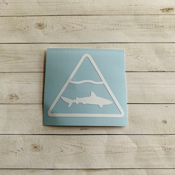 Shark Decal | Shark Vinyl Decal | Shark Sticker | Shark Sign Decal | Shark Sign Sticker | Danger Sign Decal | Warning Sign Decal Beach Decal