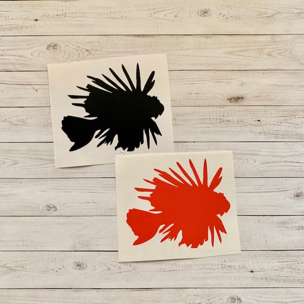 Lionfish Decal | Lionfish Vinyl Decal | Lionfish Sticker | Tropical Fish Decal | Reef Sticker | Ocean Decal | Ocean Sticker | Fish Sticker