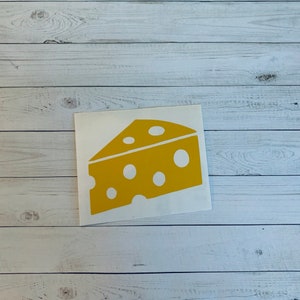 Cheese Decal Cheese Vinyl Decal Cheese Sticker Cheese Wedge Decal Food Decal Food Sticker Dairy Decal Kitchen Decal Vinyl image 1