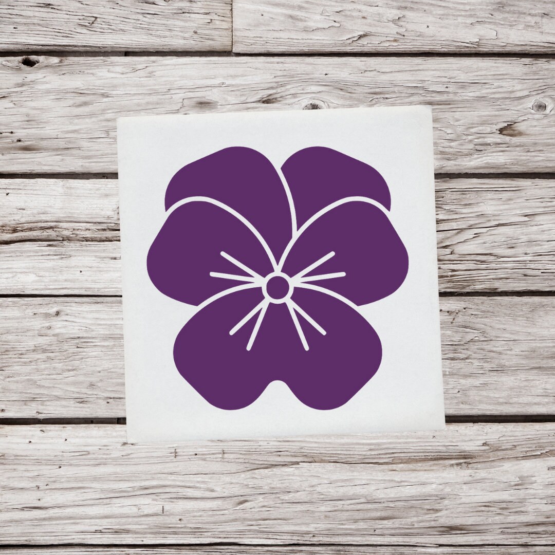Pansy Decal, Pansy Sticker, Viola Decal, Flower Decal, Flower Sticker, Garden Decal, Violet