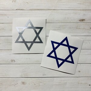 3S MOTORLINE 2 Adesivi Auto Stella Di David Magen David – Decal In Vinile Per Auto, Finitura Opaca