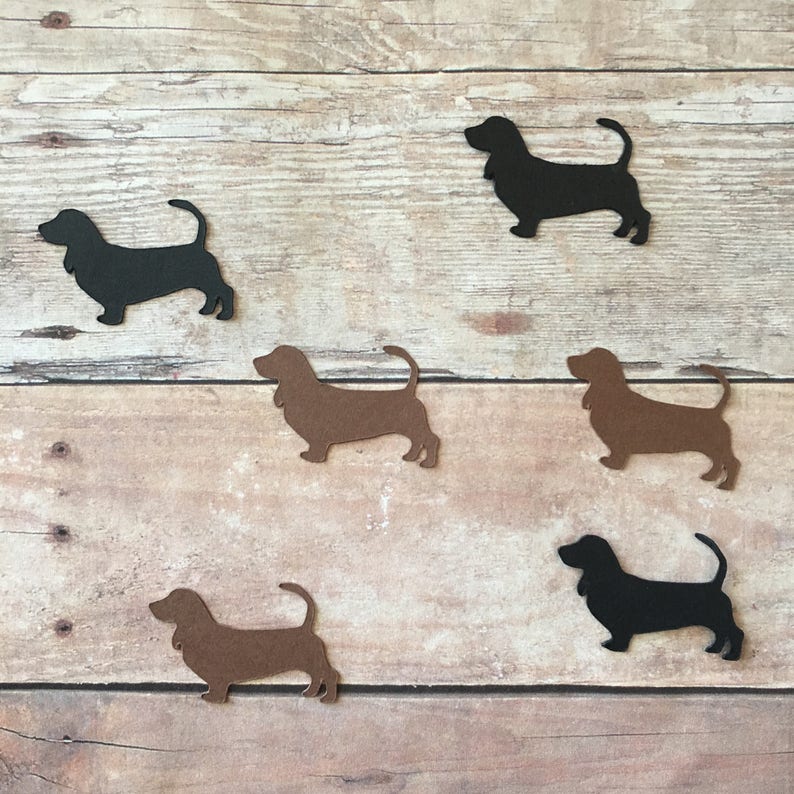 Basset Hound Confetti Basset Hound Cut Out Basset Hound Decoration Hound Confetti Hound Dog Confetti Dog Confetti Dog Cut Out image 1