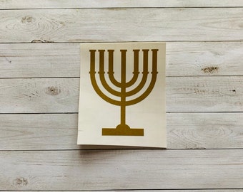 Menorah Decal | Menorah Sticker | Candle Decal | Hanukkah Sticker | Hanukkah Decal | Hanukkah Decoration | Hebrew Decal | Hebrew Sticker |