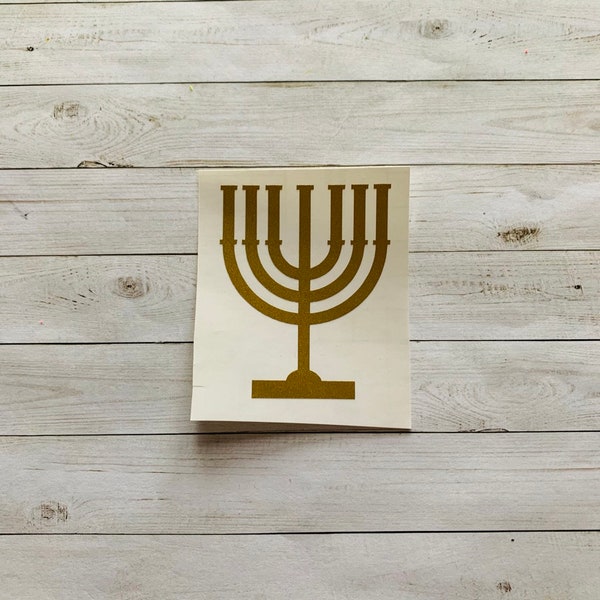 Menorah Decal | Menorah Sticker | Candle Decal | Hanukkah Sticker | Hanukkah Decal | Hanukkah Decoration | Hebrew Decal | Hebrew Sticker |