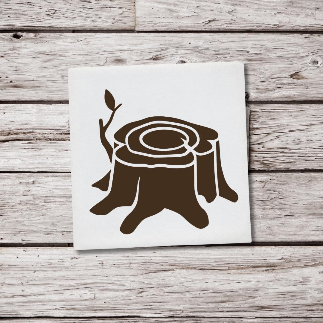 Tree Rippened Sticker Tree Stump Vinyl Decal, Wood Slice Decal, Nature Sticker, Forest Tree ...