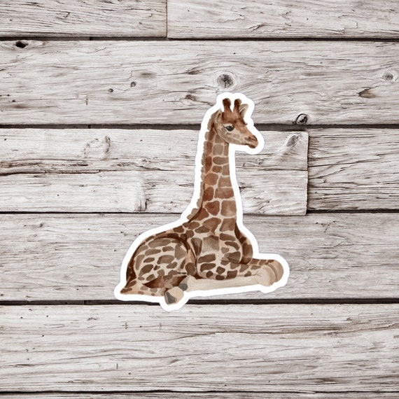 Giraffe Sticker, Animal Sticker, Wildlife Sticker, Nature Sticker, Watercolor Giraffe Sticker