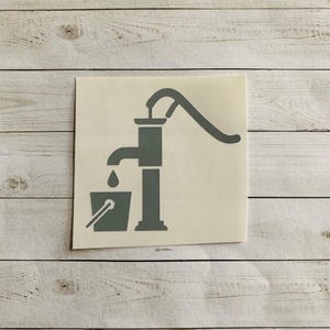 Hand Pump Decal | Hand Pump Sticker | Pitcher Pump Decal | Well Decal | Well Sticker | Hand Press Pump Decal | Vintage Decal | Water Decal