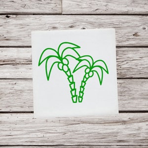 Palm Tree Decal, Palm Tree Sticker, Palm Tree Vinyl Decal, Tree Decal, Tropical Decal, Beach Decal, Coconut Tree Decal, Cup Decal, Car Decal