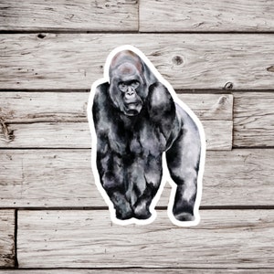 Gorilla Sticker, Ape Sticker, Monkey Sticker, Animal Sticker, Waterproof Sticker, Wildlife Sticker, Nature Sticker