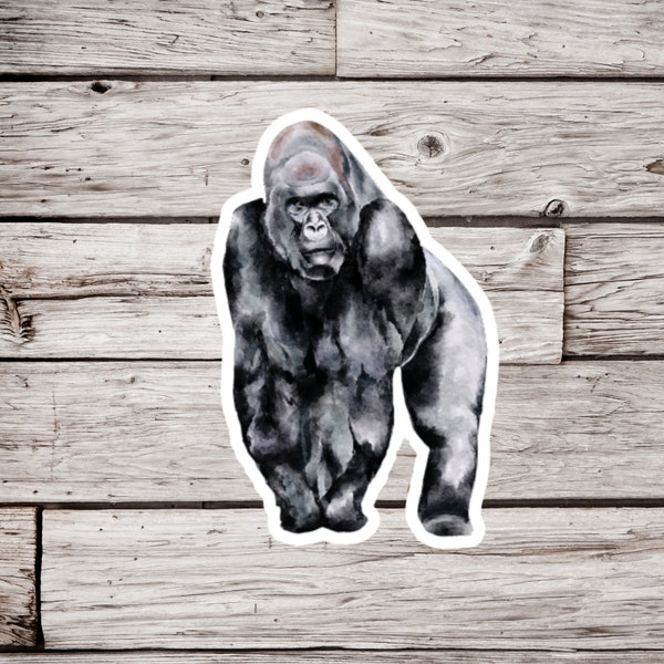 Gorilla Sticker or Magnet, Gorilla Sticker, Monkey Sticker, Gorilla Magnet, Animal Sticker, Waterproff Sticker, Gorilla Magnet