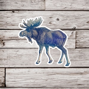 Moose Sticker, Celestial Moose Sticker, Animal Sticker, Celestial Sticker, Waterproof Sticker, Wildlife Sticker