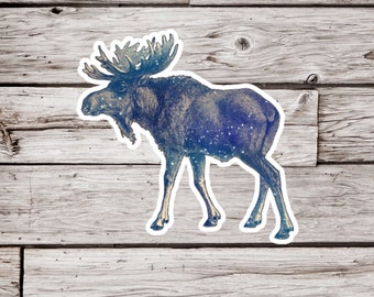 Moose Sticker or Magnet, Moose Sticker, Celestial Moose Sticker, Moose Magnet, Celestial Sticker, Waterproof Sticker, Celestial Moose Magnet