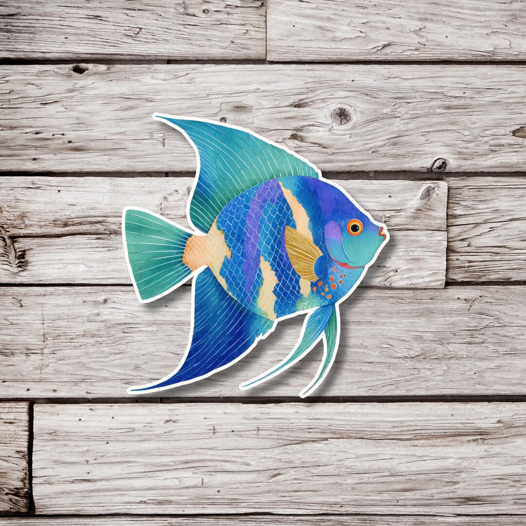 Angelfish Sticker, Tropical Fish Sticker, Aquarium Fish Sticker, Ocean ...