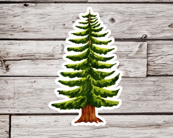 Pine Tree Sticker, Tree Sticker, Waterproof Sticker, Plant Sticker, Forest Sticker, Woodland Sticker, Nature Sticker