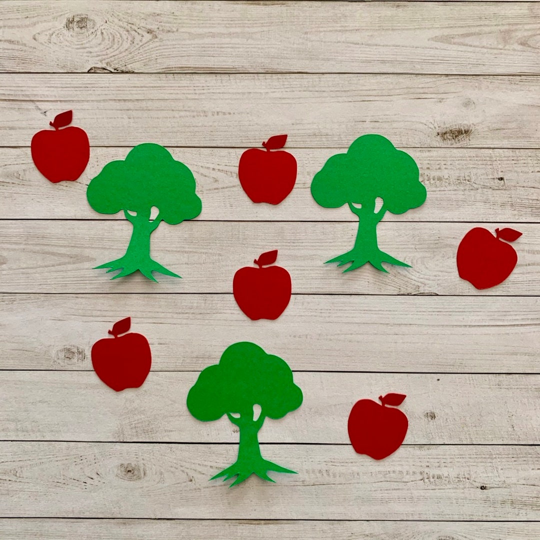 Apple Tree Confetti Set Apple Confetti Apple Cut Out Tree Confetti