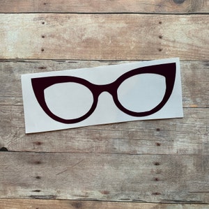 Cat Eye Glasses Decal Cat Eye Glasses Sticker Cat Eyes Decal Cat Eye Sticker Glasses Decal Glasses Sticker Cat Decal Vinyl image 1