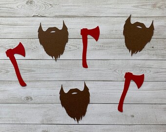 Beard & Ax Confetti Set | Beard Confetti | Beard Cut Out | Ax Confetti | Ax Cut Out | Woodland Confetti | Lumberjack Confetti | Rustic