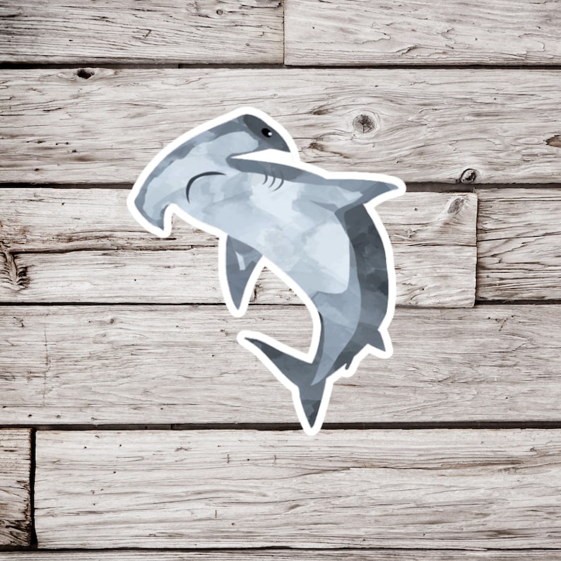 Hammerhead Shark Sticker or Magnet, Hammerhead Shark Sticker, Shark Magnet, Shark Sticker, Hammerhead Magnet, Waterproof Sticker image 1