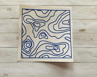 Topographic Map Decal | Topographic Map Sticker | Map Decal | Map Sticker | Map Decoration | Geography Decal | Travel Decal | Vacation Decal
