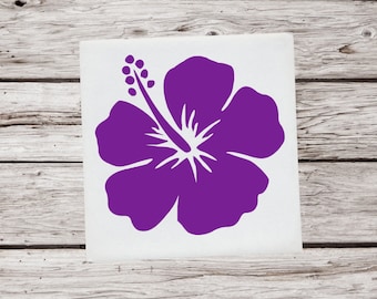 Hibiscus Decal, Hibiscus Vinyl Decal, Hibiscus Sticker, Flower Decal, Hawaiian Decal, Luau Decal, Tropical Flower Decal, Window Decal