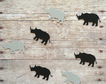 Rhino Confetti | Rhino Cut Outs | Rhino Decorations | Rhinoceros Confetti | Animal Confetti | Animal Party Supplies | Table Scatter | Favors