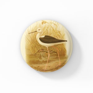 Bird Pin, Bird Pin Back Button, Animal Pin, Natural History Pin, Vintage Bird Print Pin, Wildlife Pin, Bird Magnet, Bird Keychain