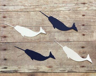 Narwhal Confetti | Narwhal Cut Out | Narwhal Decoration | Whale Confetti | Whale Cut Out | Animal Confetti | Arctic Animal Confetti | Favors