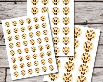 Butterfly Sticker Sheet, Vintage Butterfly Stickers, Natural History Entomology Stickers, Round Planner Stickers, Insect Lover Gift