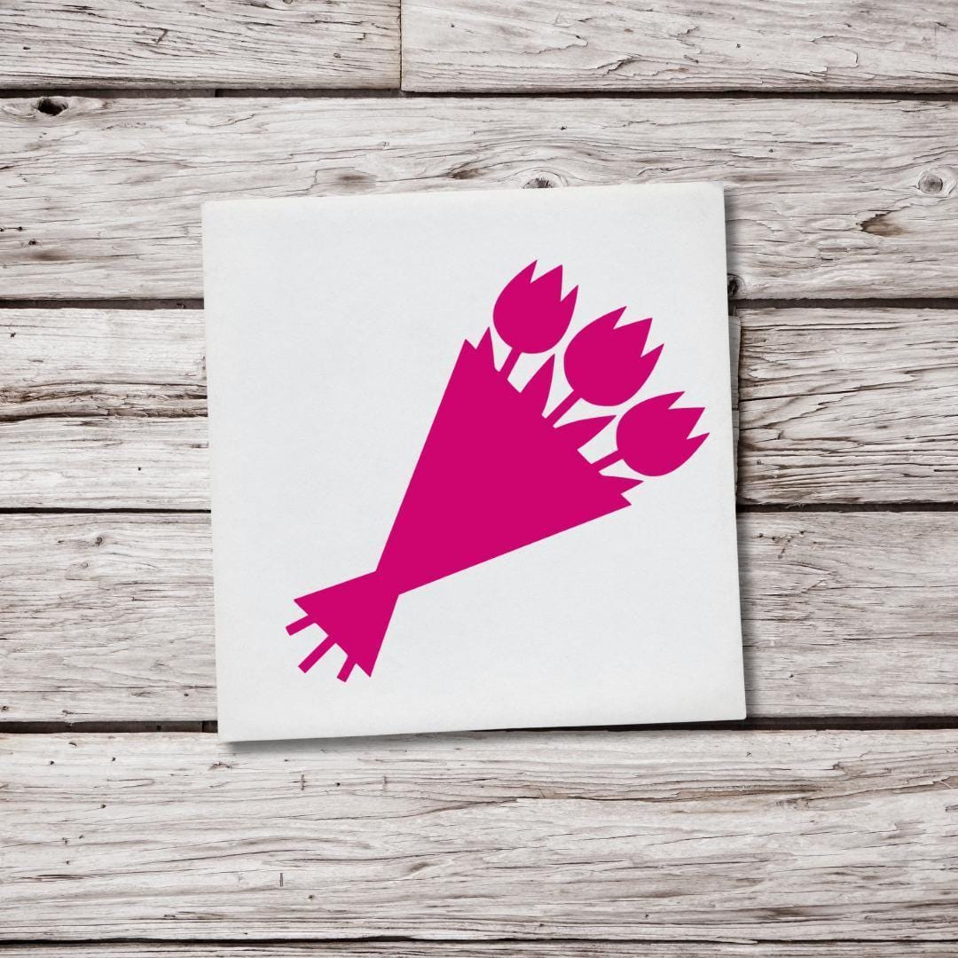 Spring Comp Decal Tulip Decal, Tulip Bouquet Sticker, Floral Vinyl Decal, Spring Flower ...