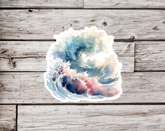 Wave Sticker, Ocean Wave Sticker, Ocean Sticker, Surf Sticker, Waterproof Sticker, Beach Sticker, Water Sticker, Swell Sticker