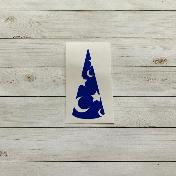 Wizard Hat Decal | Hat Decal | Wizard Decal | Magic Decal | Magic Hat | Halloween Decal | Witch Decal | Moon and Stars Hat | Magician Decal
