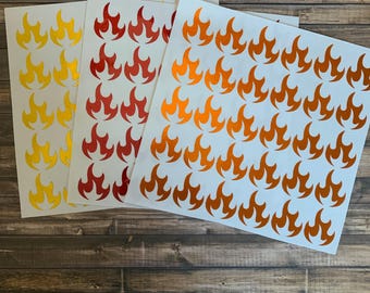 Fire Decal | Fire Vinyl Decal | Fire Sticker | Flame Decal | Flame Sticker | Camping Decal | Fireman Decal | Firefighter Decal | Fire Theme